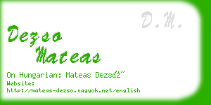 dezso mateas business card